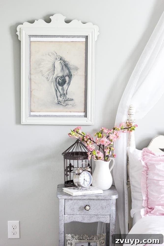 Mirror Frames Reborn as Photo Displays 13 Olivia's charming ballerina bedroom with repurposed mirror frames and cozy decor