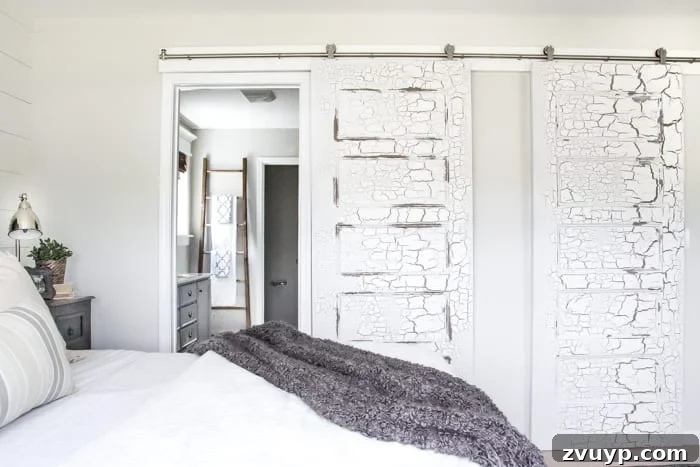 DIY Sliding Barn Door Installation Guide 13 Close-up of the smooth operation of the new sliding barn doors.