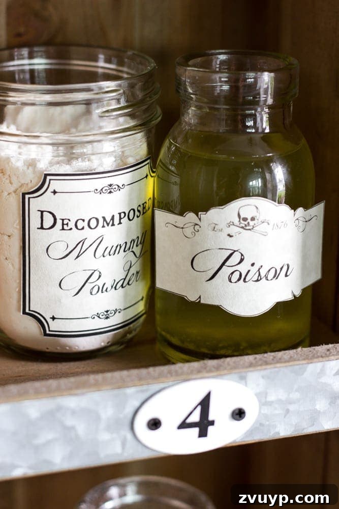 Witchy Welcome Potion Lab Printables 6 Halloween Entryway, Dictionary Art, Potion Printables + 35 Free Fall Printables | blesserhouse.com