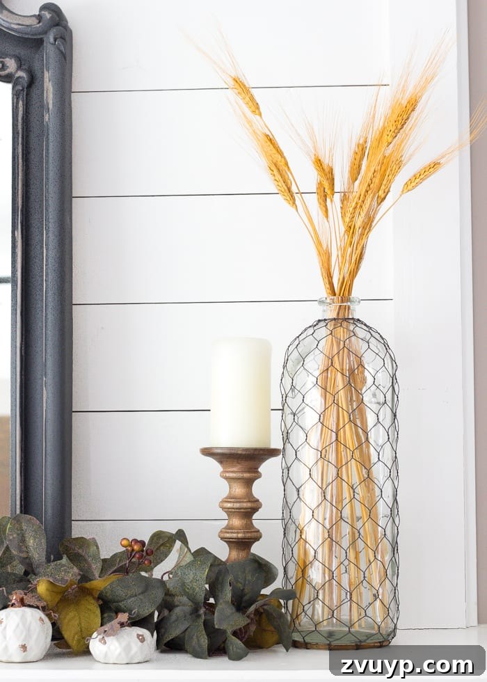 Autumn Home Decor Inspiration 28 Balanced Fall Mantel Decor with Garland and Lanterns