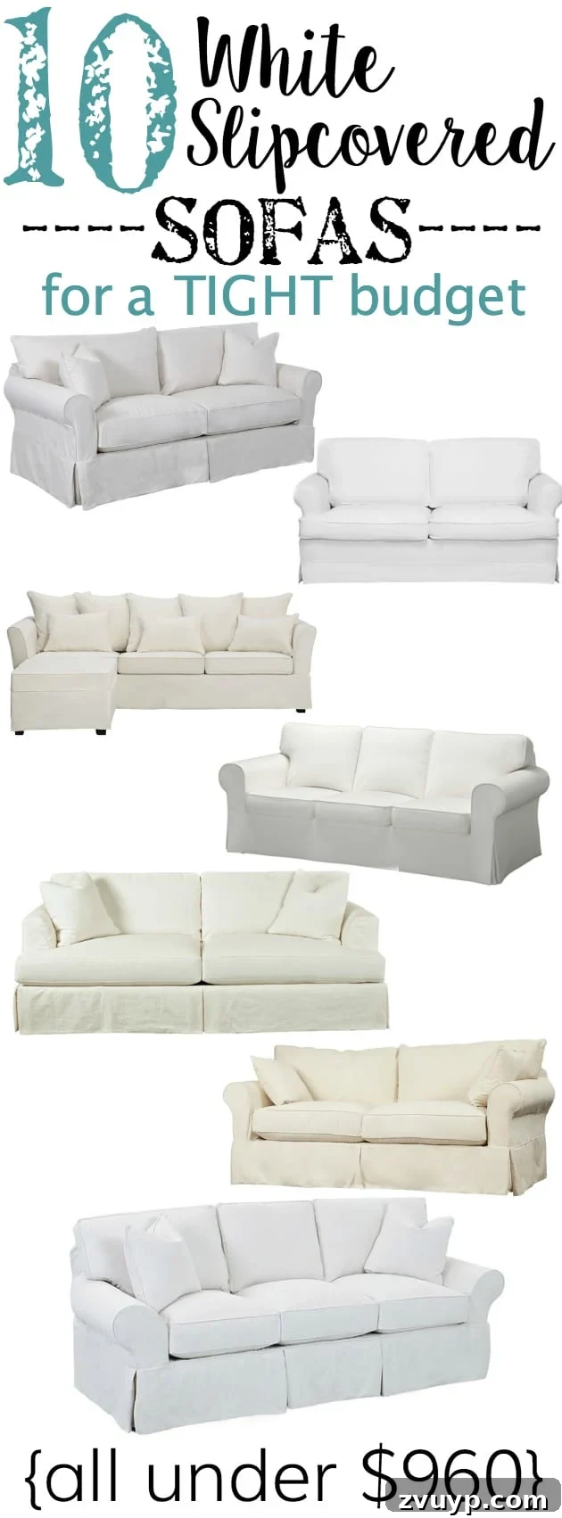 10 Chic White Slipcovered Sofas That Won't Break the Bank 2 Budget-friendly white slipcovered sofa in a minimalist living space, perfect for modern families