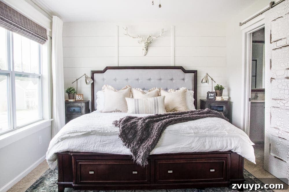 Unveiling Our Rustic Modern Sanctuary: Master Bedroom Decor & Shopping Guide 16 Overhead view of the rustic modern master bedroom, showcasing the overall design