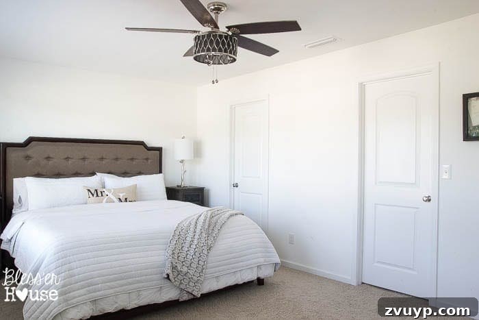 Unveiling Our Rustic Modern Sanctuary: Master Bedroom Decor & Shopping Guide 5 Before: Traditional swinging doors causing traffic issues in the master bedroom