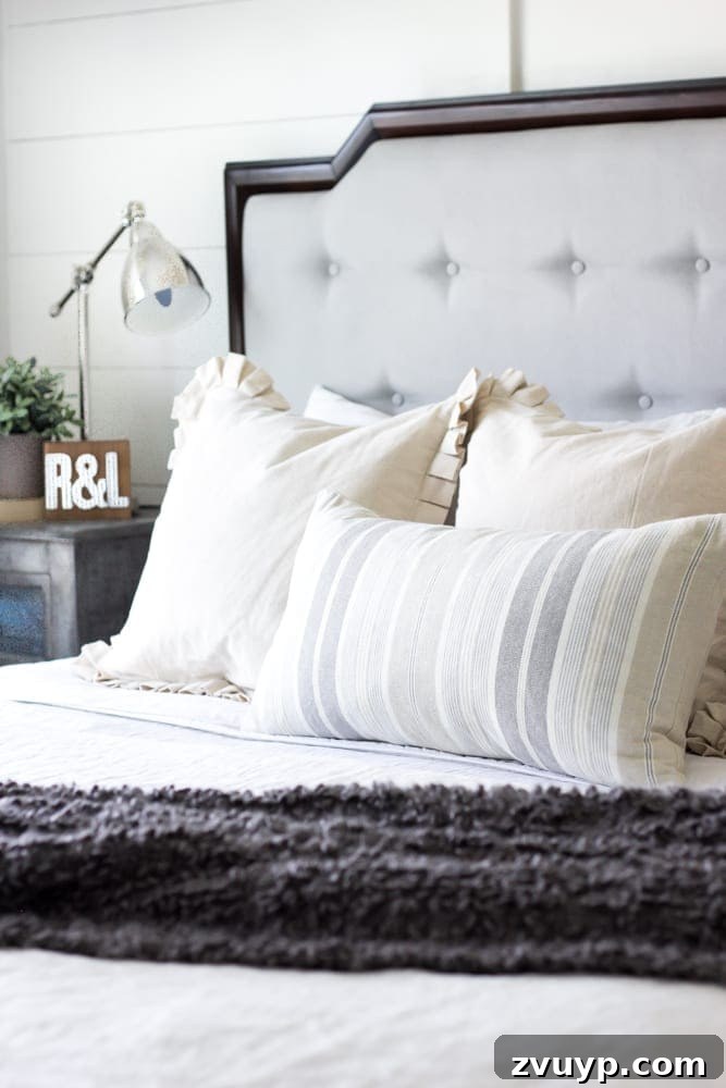 Unveiling Our Rustic Modern Sanctuary: Master Bedroom Decor & Shopping Guide 15 Rustic modern master bedroom with warm, inviting decor and a beautiful blue medallion rug