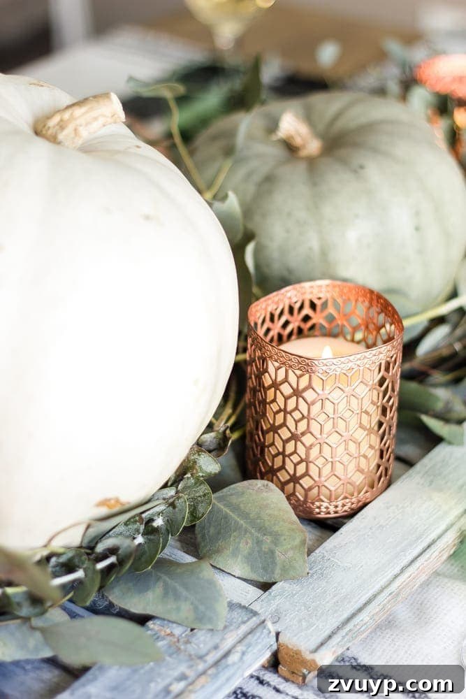 Green Copper Thanksgiving Table Inspiration and Printables 9 Printable 'I'm thankful for' cards on a Thanksgiving table setting