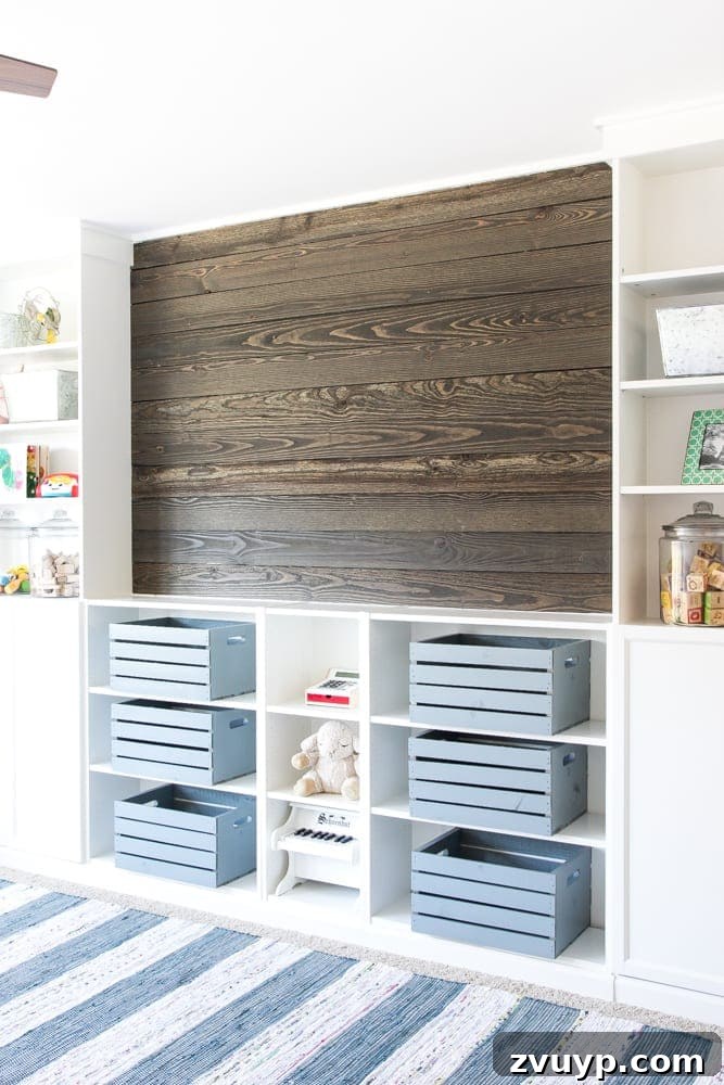 DIY Wood Plank Focal Wall for One Room Challenge Week 4 11 DIY Reclaimed Wood Plank Focal Wall | blesserhouse.com - How to install a reclaimed wood plank focal wall in under an hour to create contrast, texture, and character in any space.