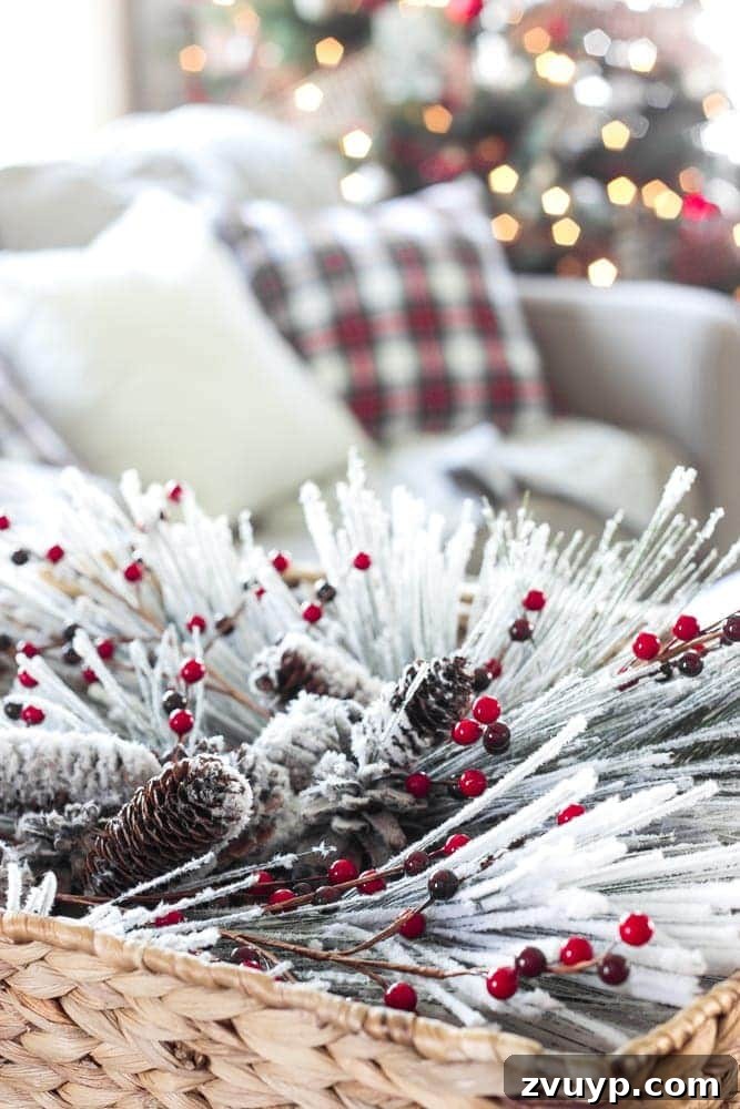 Winter Glow Living Room Reveal 18 Cozy Christmas Living Room Tour | blesserhouse.com - A tour of a Christmas living room with easy ideas to decorate for a cozy atmosphere plus 8 other Christmas living rooms with farmhouse style.