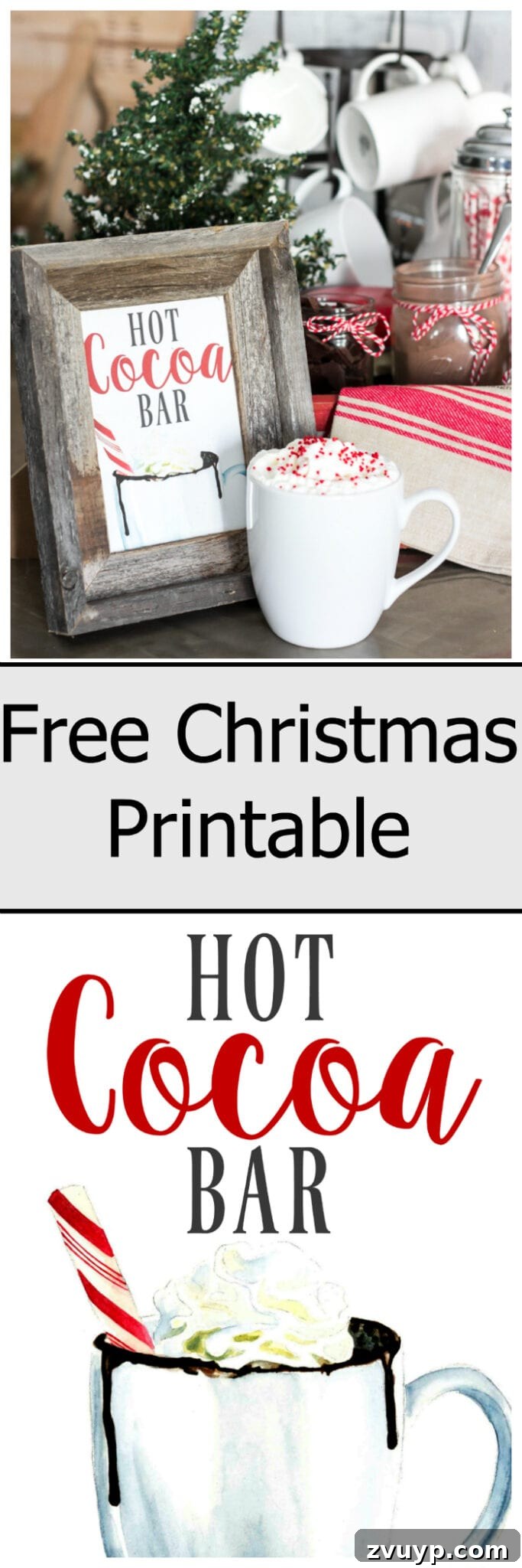 Charming Soda Crate Hot Cocoa Bar and Free Printable Sign 7 Overview of all 32 Free Christmas Printables from Blog Tour
