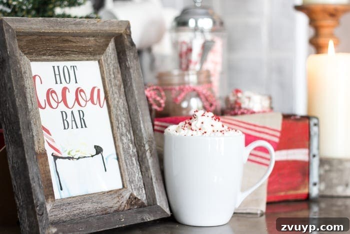 Charming Soda Crate Hot Cocoa Bar and Free Printable Sign 4 Variety of Hot Chocolate Toppings in Rustic Jars