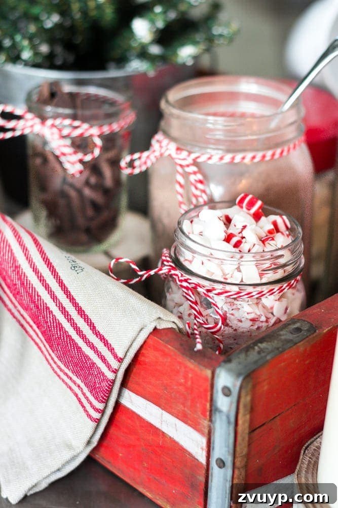 Charming Soda Crate Hot Cocoa Bar and Free Printable Sign 5 Hot Cocoa Bar with Vintage Touches and Festive Decor