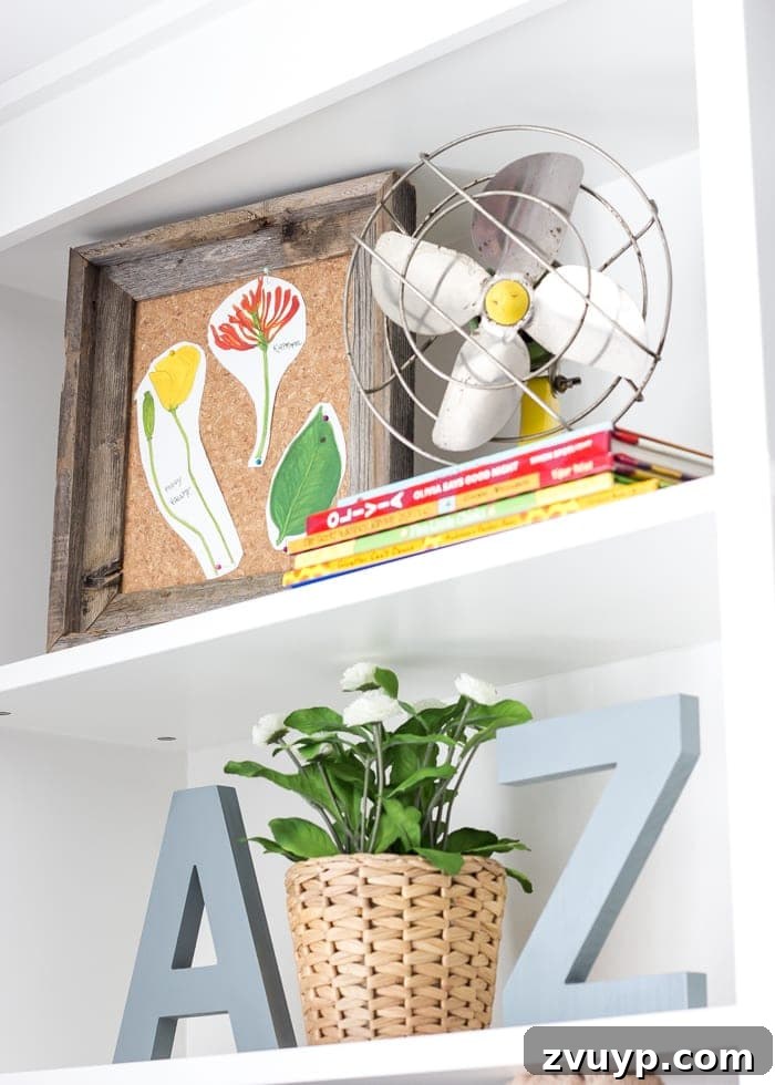 One Room Challenge Week 6 Our Eclectic Farmhouse Playroom Is Here 14 Dual wall-mounted desks in playroom - creative space for parent and child.