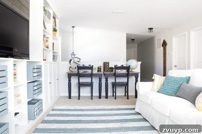 One Room Challenge Week 6 Our Eclectic Farmhouse Playroom Is Here 7 Cozy seating area in eclectic farmhouse playroom - family-friendly design.