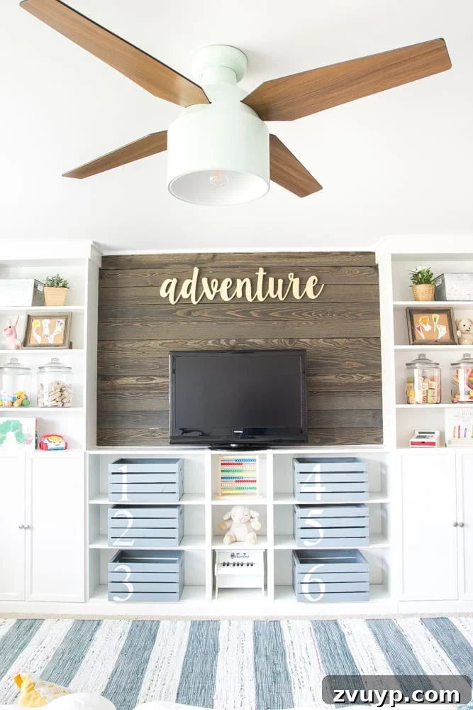 One Room Challenge Week 6 Our Eclectic Farmhouse Playroom Is Here 9 Eclectic farmhouse playroom reveal - full view of the transformed space.