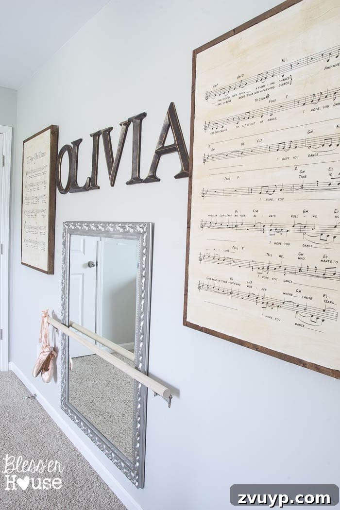 Three Years, One Home: The Transformation Tour 24 Olivia's transformed ballerina bedroom, showcasing the custom design and cozy ambiance.