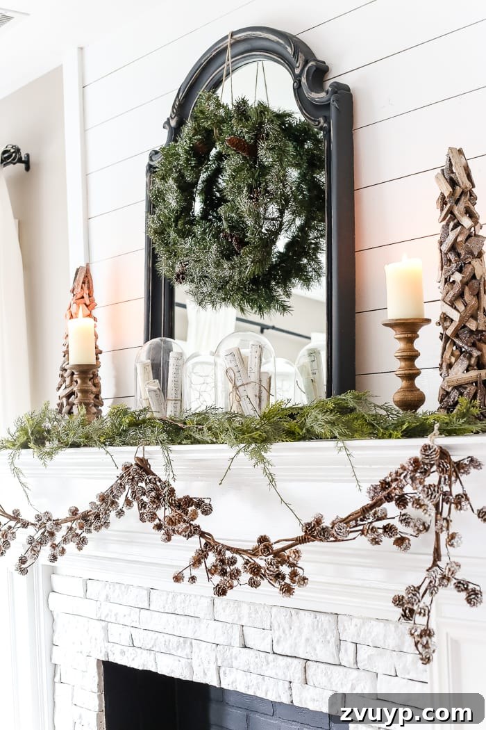 After-Christmas Winter Mantel and Living Room: A tour of an after-Christmas winter mantel and living room with thrifty ideas and creative budget decor to help bring warmth and life to your home.