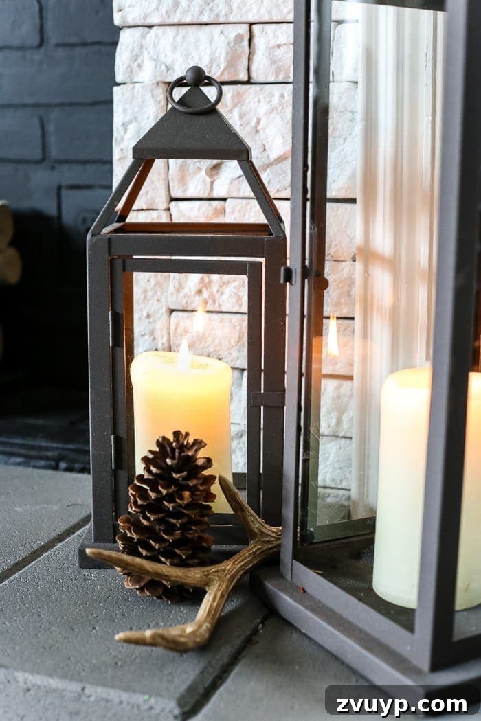 After-Christmas Winter Mantel and Living Room: A tour of an after-Christmas winter mantel and living room with thrifty ideas and creative budget decor to help bring warmth and life to your home.