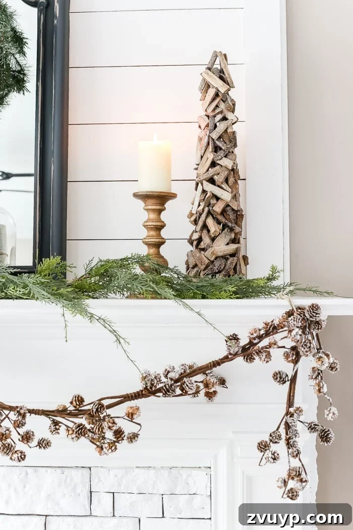 After-Christmas Winter Mantel and Living Room: A tour of an after-Christmas winter mantel and living room with thrifty ideas and creative budget decor to help bring warmth and life to your home.