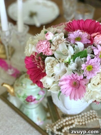 My Soulful Home presents a beautiful valentine tablescape with romantic florals.