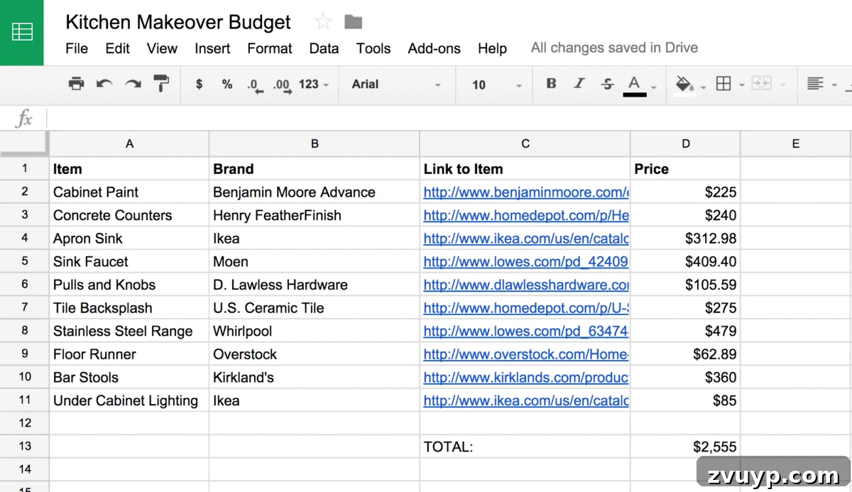 The Ultimate 13-Step Room Makeover Guide 11 Decorate a room by setting a realistic budget using a spreadsheet for tracking expenses