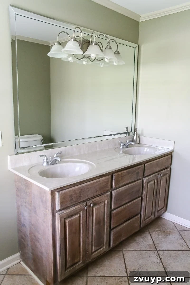 Our New Home: The Unfurnished Tour 26 Another perspective of the master bathroom, emphasizing the need for a layout change and fresh finishes.