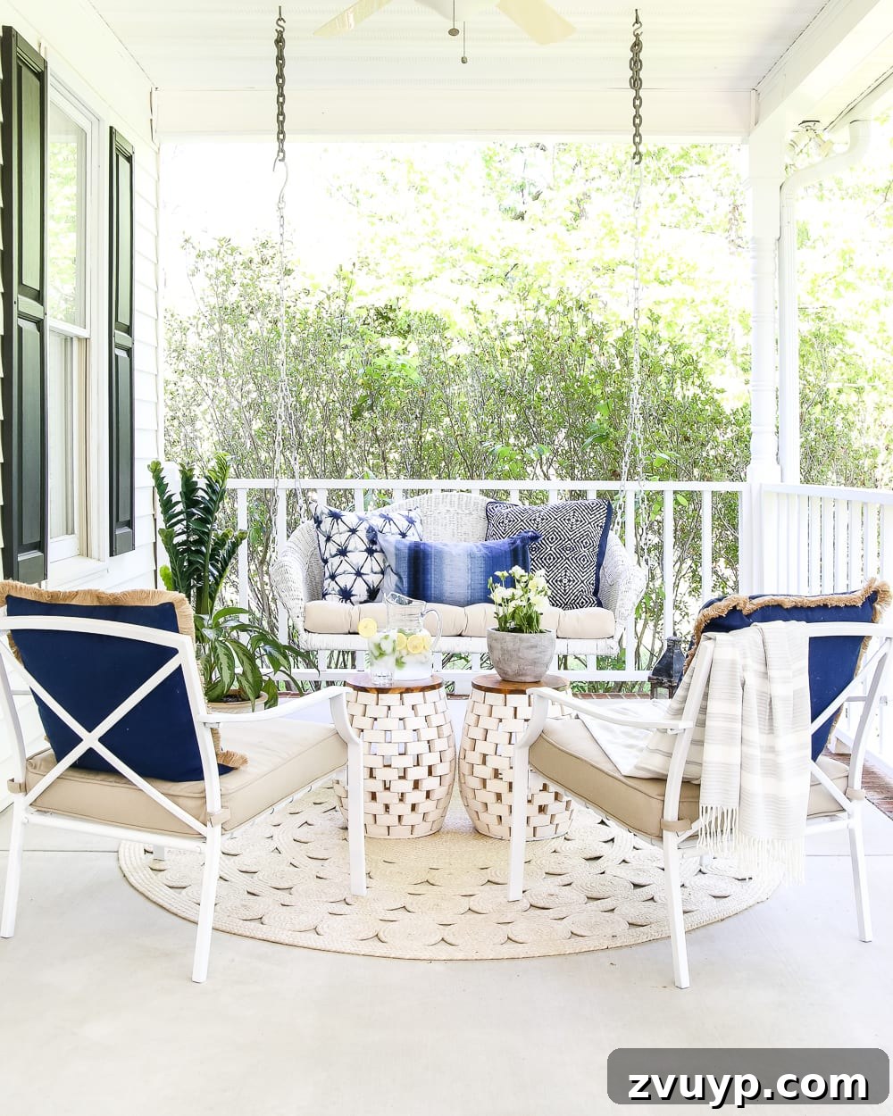 Crafting the Adaptable Outdoor Haven 2 The Secret to Arranging a Versatile Outdoor Space | blesserhouse.com - 1 trick for arranging a versatile outdoor space to get the most function out of a small porch, plus decorating ideas to make it inviting with TJ Maxx. #sponsored
