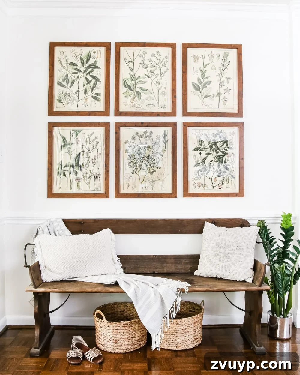 Instant Style: Botanical Printables and a Clever Wall Hanging Hack 6 Botany Printable Art and a Wall Decor Hanging Trick | blesserhouse.com - A free download of botany printable art perfect for spring and summer, plus a wall decor hanging hack to make hanging frames quick and easy.