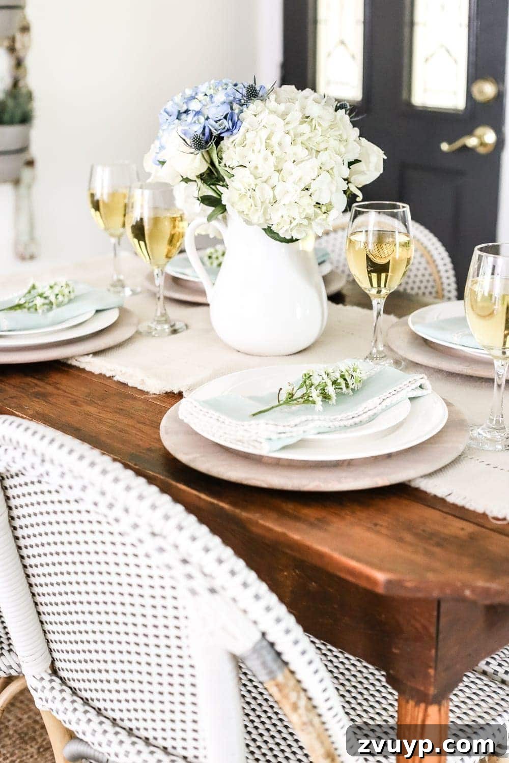 Explore a Modern French Farmhouse Summer Oasis 7 Modern French Farmhouse Summer Home Tour: Breakfast Nook with Bistro Chairs