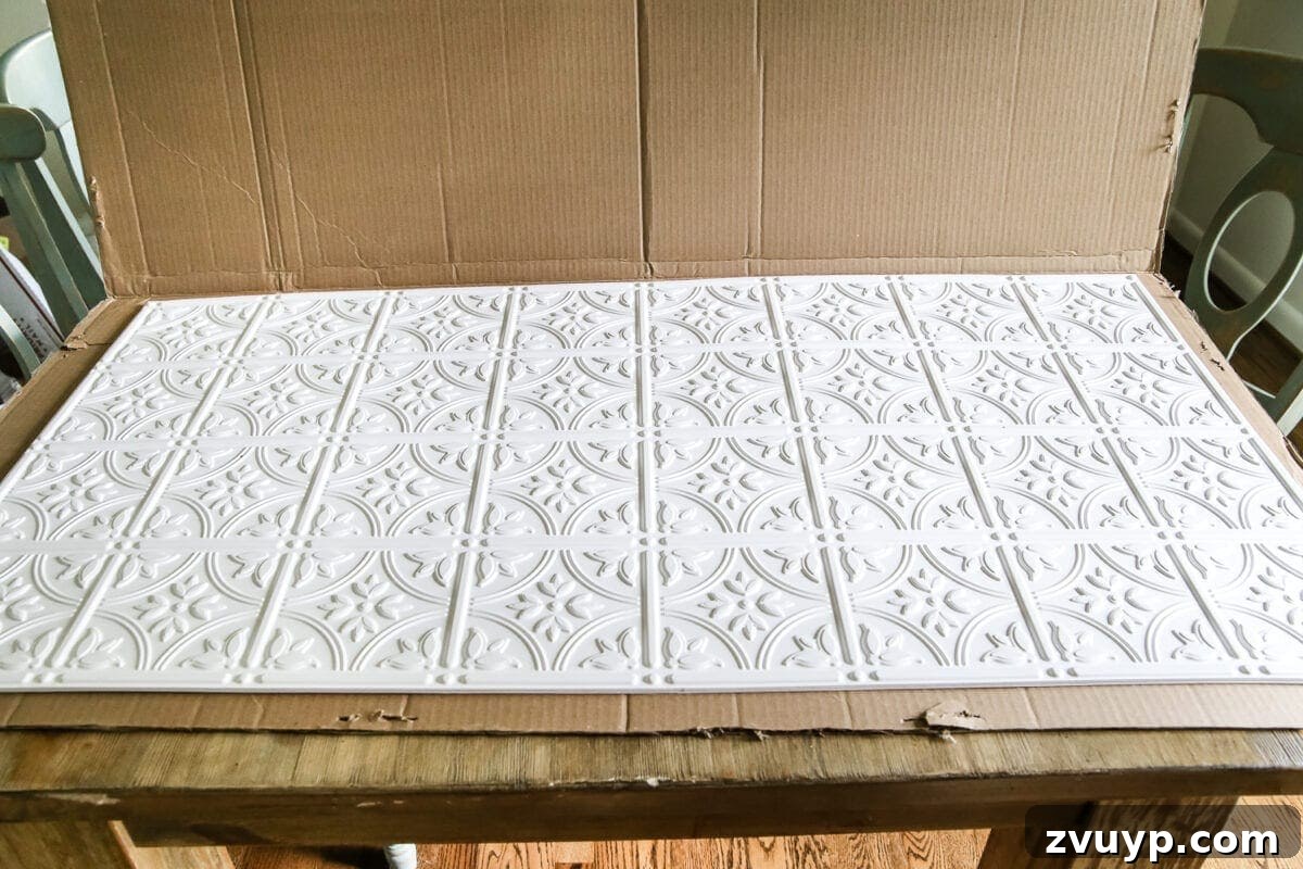 DIY Pressed Tin Kitchen Backsplash Project 5 DIY Pressed Tin Kitchen Backsplash | blesserhouse.com - How to makeover a kitchen backsplash with a pressed tin farmhouse style inexpensively in 6 hours, no power tools required.