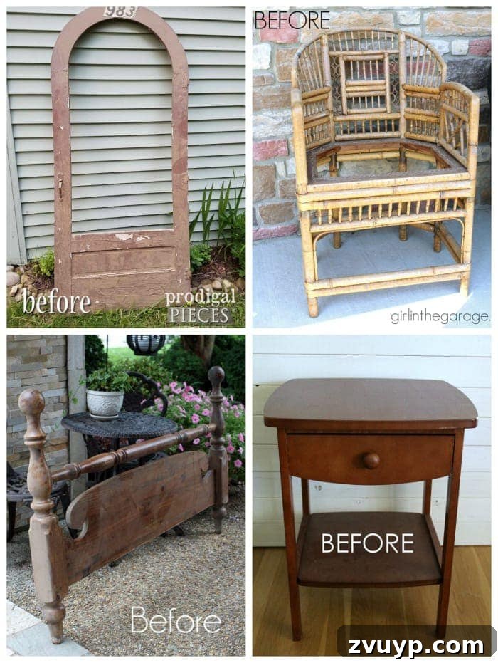 Gilded Glamour Nightstands 17 Collage of various Trash to Treasure Transformation Tuesday DIY projects by bloggers