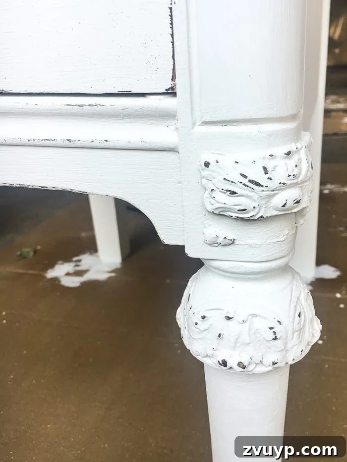 Gilded Glamour Nightstands 9 Distressing painted nightstand edges and details for an antique look