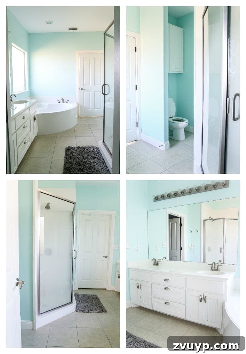 Stunning Bathroom Transformation Unveiled with Lowe's 3 Lowe's Spring Makeover Bathroom Reveal | blesserhouse.com - A team of 6 DIYers take on a bathroom makeover in 48 hours to transform a plain, builder grade space to give it character and modern farmhouse charm.
