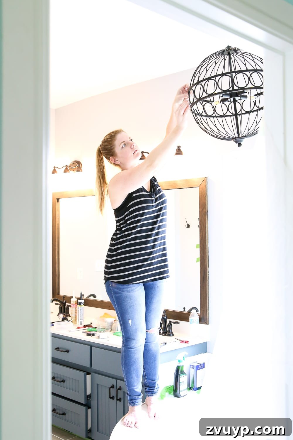 Stunning Bathroom Transformation Unveiled with Lowe's 9 Lowe's Spring Makeover Bathroom Reveal | blesserhouse.com - A team of 6 DIYers take on a bathroom makeover in 48 hours to transform a plain, builder grade space to give it character and modern farmhouse charm.