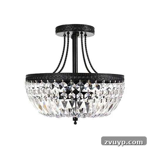 Regal Radiance Antique Gold Crystal Fixture Reimagined 4 The newly purchased black and glass light fixture from Amazon, serving as the base for the DIY antique gold frosted crystal makeover.