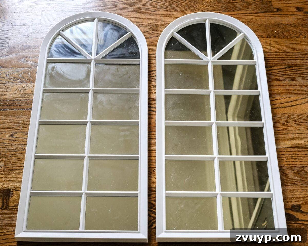DIY Faux Aged Gold Antique Mirror Makeover 2 DIY Aged Gold Antique Mirror Makeover | Transform a cheap plastic mirror into an Anthropologie-inspired aged gold antique mirror using Rub 'n Buff for a high-end look on a budget.