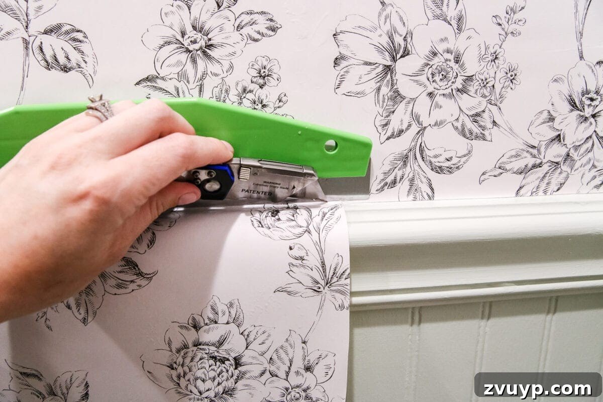 Hanging Wallpaper Made Easy 8 Beginner's Guide to Hanging Wallpaper | blesserhouse.com - A step-by-step tutorial for how to hang wallpaper along with a full supply list and tips for first-timers.
