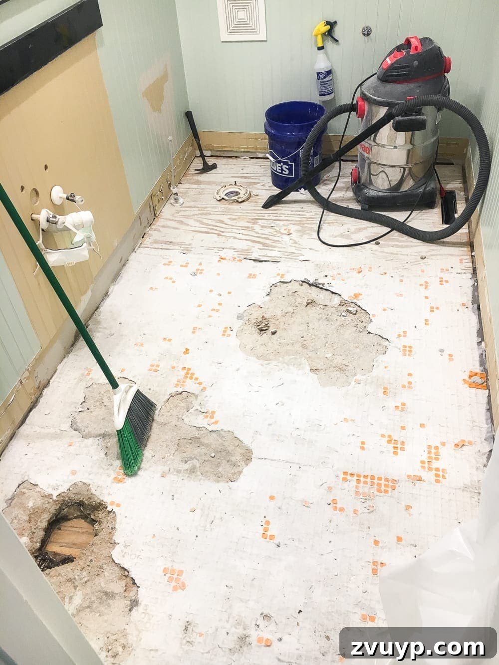 Powder Room Glow-Up: The Faux Marble Tile Floor Reveal 3 The Best Faux Marble Tile | blesserhouse.com - A dated powder room floor gets a modern classic refresh with faux marble tile & why hiring a contractor is sometimes cheaper than DIY.
