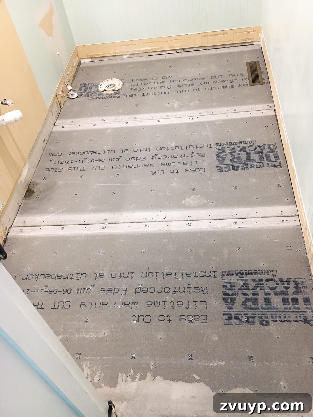 Powder Room Glow-Up: The Faux Marble Tile Floor Reveal 6 The Best Faux Marble Tile | blesserhouse.com - A dated powder room floor gets a modern classic refresh with faux marble tile & why hiring a contractor is sometimes cheaper than DIY.