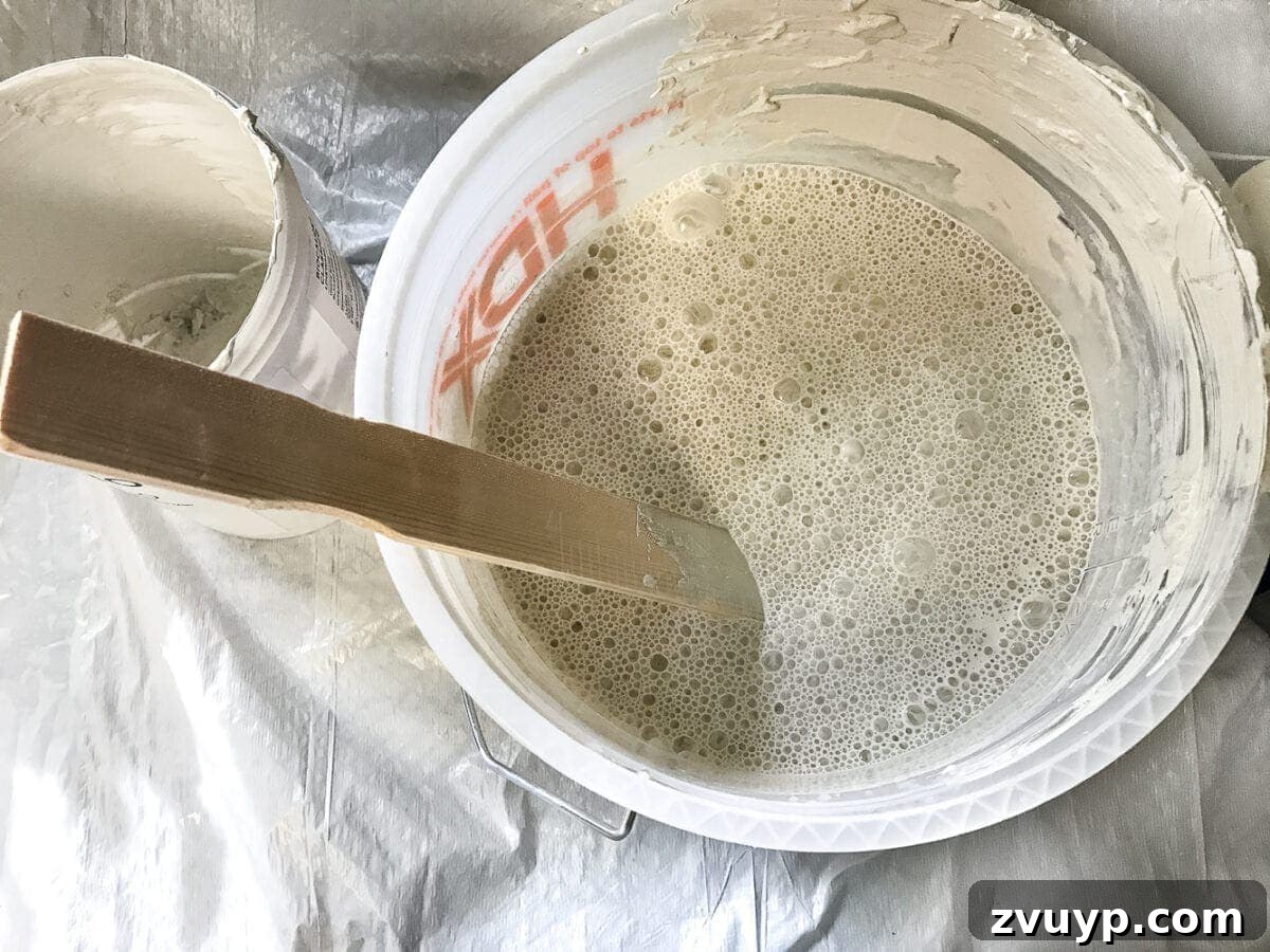 mixing slaked lime and water 