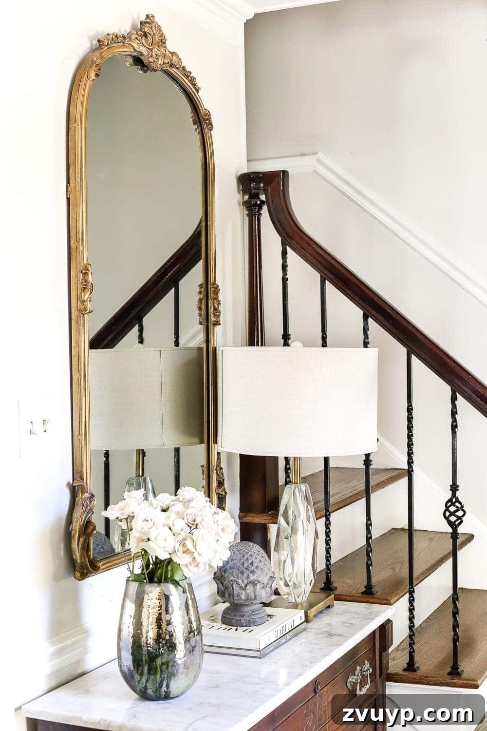 Making Your Home Look Expensive Without Breaking the Bank 4 Budget-Friendly Luxury Foyer Decor with Marble Chest and Gold Mirror