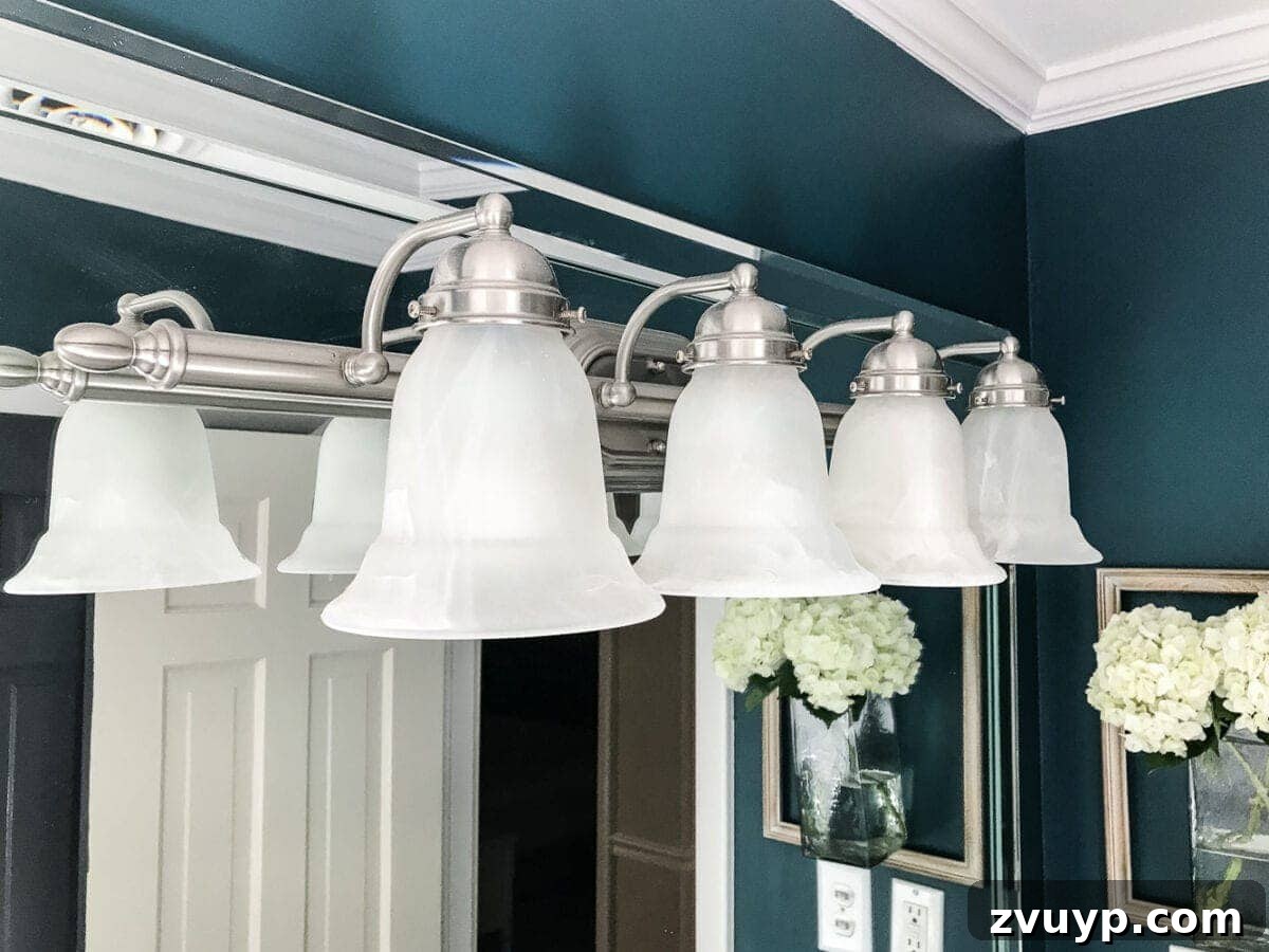 Effortless Lighting Upgrade 2 The Easiest Way to Refresh a Light Fixture | blesserhouse.com - One simple way to refresh a bathroom vanity light fixture inexpensively and in under 5 minutes without any electrical work. #lightfixture #simplediy