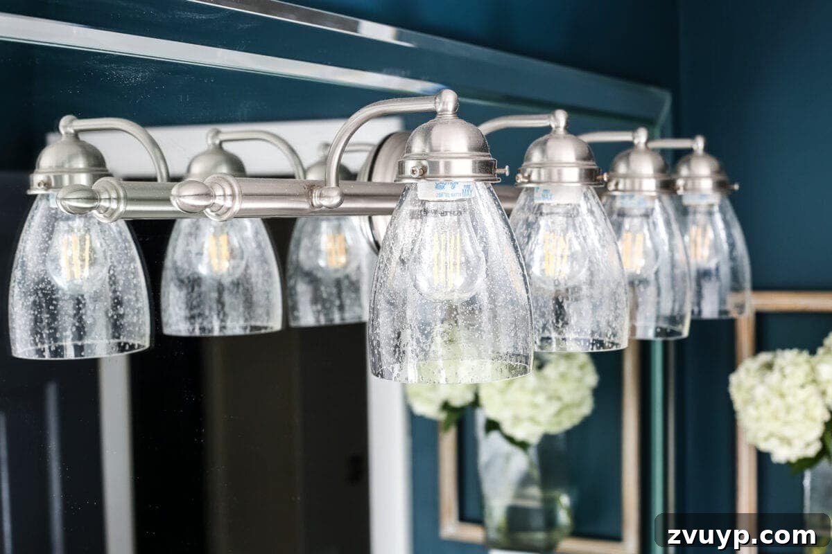 Effortless Lighting Upgrade 5 The Easiest Way to Refresh a Light Fixture | blesserhouse.com - One simple way to refresh a bathroom vanity light fixture inexpensively and in under 5 minutes without any electrical work. #lightfixture #simplediy