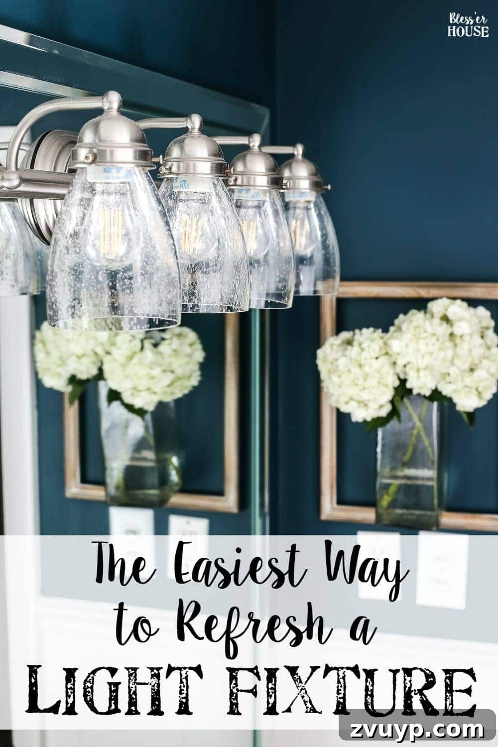 Effortless Lighting Upgrade 7 The Easiest Way to Refresh a Light Fixture | blesserhouse.com - One simple way to refresh a bathroom vanity light fixture inexpensively and in under 5 minutes without any electrical work. #lightfixture #simplediy