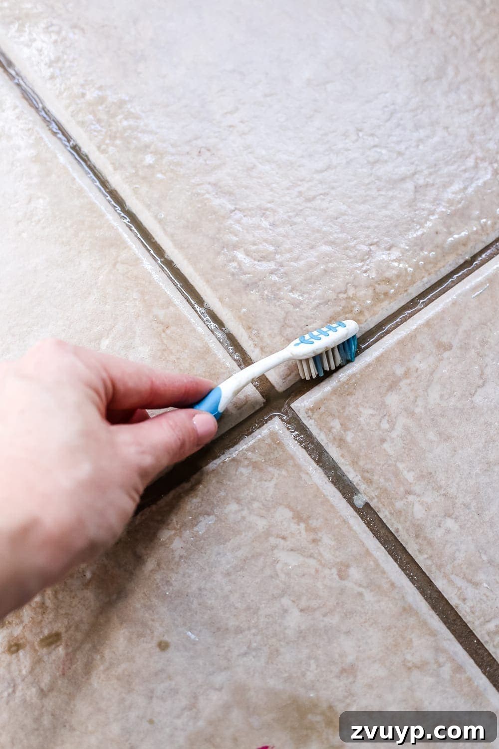 Painted Tile Grout Makeover 3 Painted Tile Grout Refresh | blesserhouse.com - A quick tutorial for how to clean and paint your grout to look brand new for $15 and under an hour. #homeimprovement #cleaning