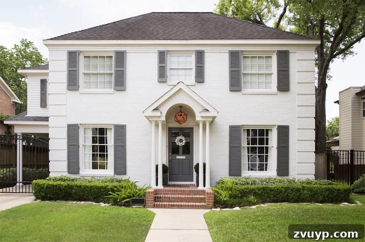 Revitalize Your Brick Exterior with Limewash 11 Limewash Brick Exterior Plans | blesserhouse.com - A full exterior brick house makeover plan using real slaked limewash paint and trim color options for a classic European look.