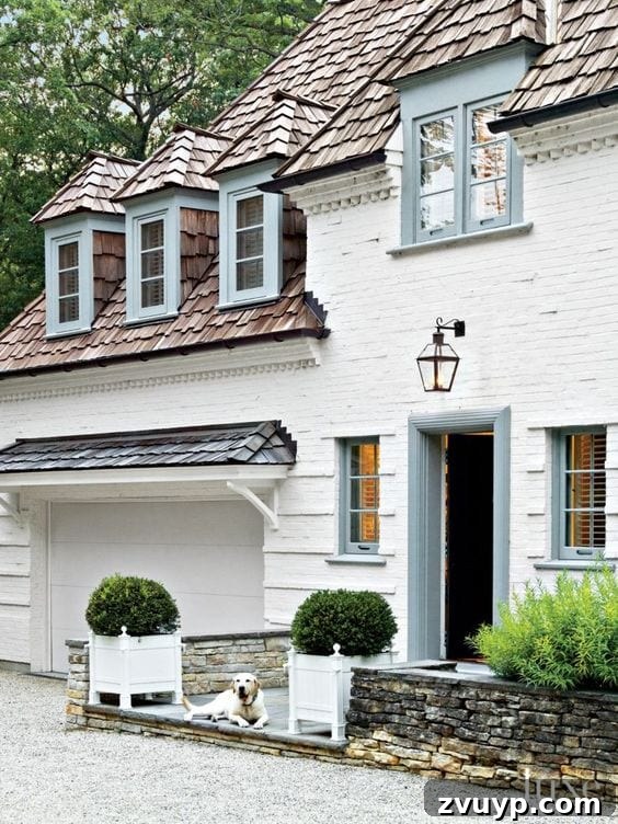 Revitalize Your Brick Exterior with Limewash 14 Limewash Brick Exterior Plans | blesserhouse.com - A full exterior brick house makeover plan using real slaked limewash paint and trim color options for a classic European look.