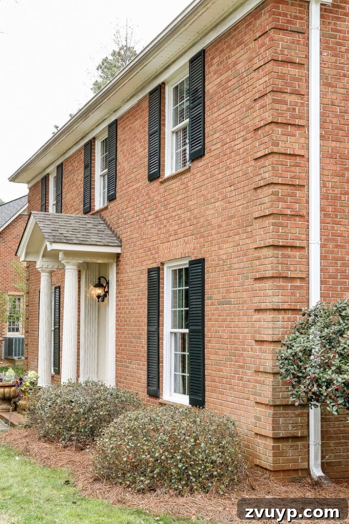 Revitalize Your Brick Exterior with Limewash 3 Limewash Brick Exterior Plans | blesserhouse.com - A full exterior brick house makeover plan using real slaked limewash paint and trim color options for a classic European look.