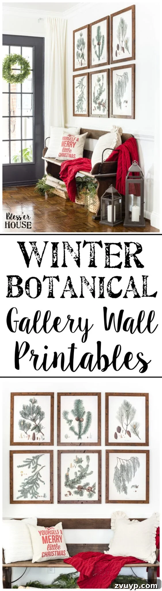Snow-Kissed Botanical Gallery Prints 10 Pin this: Winter Botanical Gallery Wall Printables for Christmas Entryway Decor