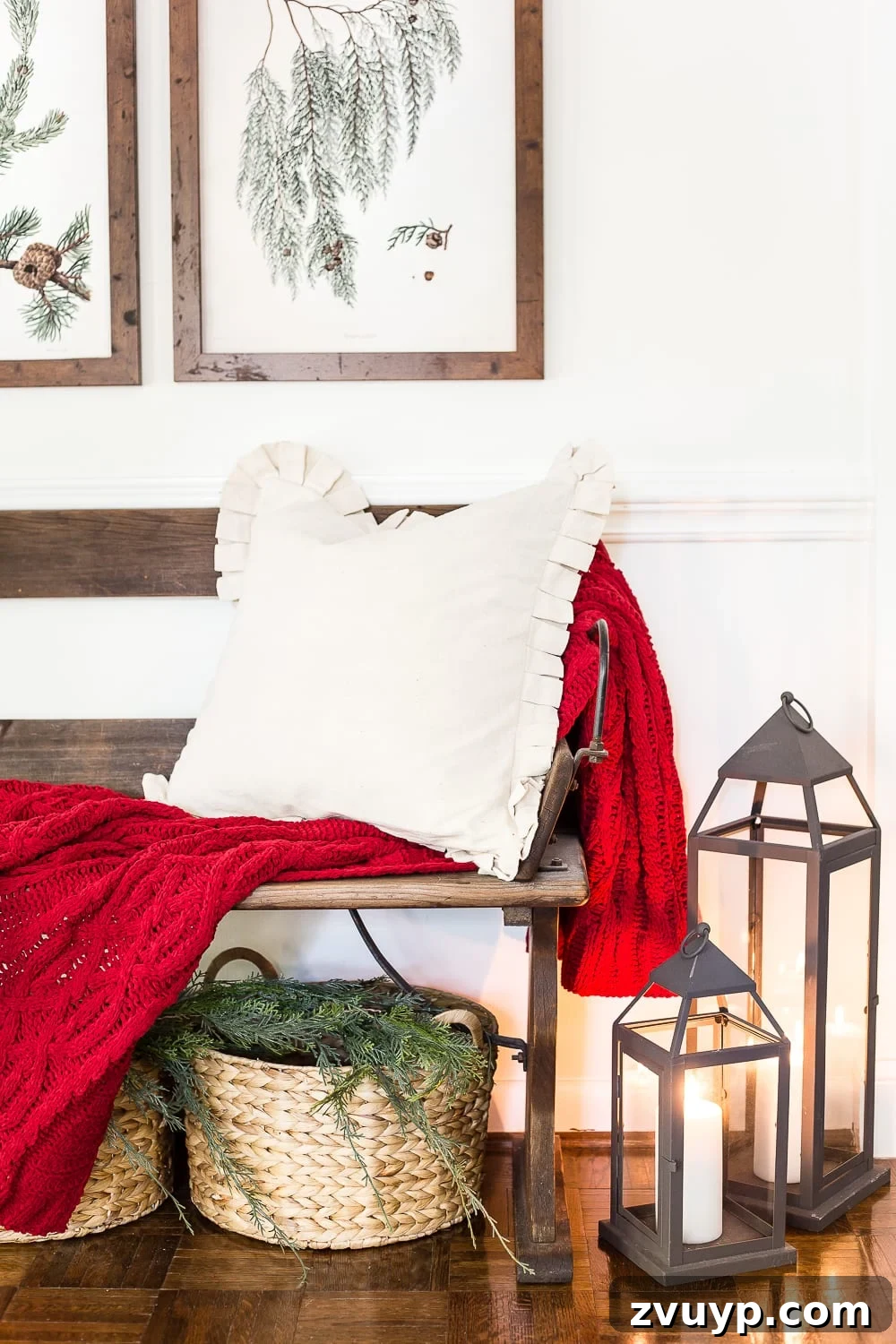 Snow-Kissed Botanical Gallery Prints 7 Entryway Decorating with Free Christmas Printables and Holiday Accents