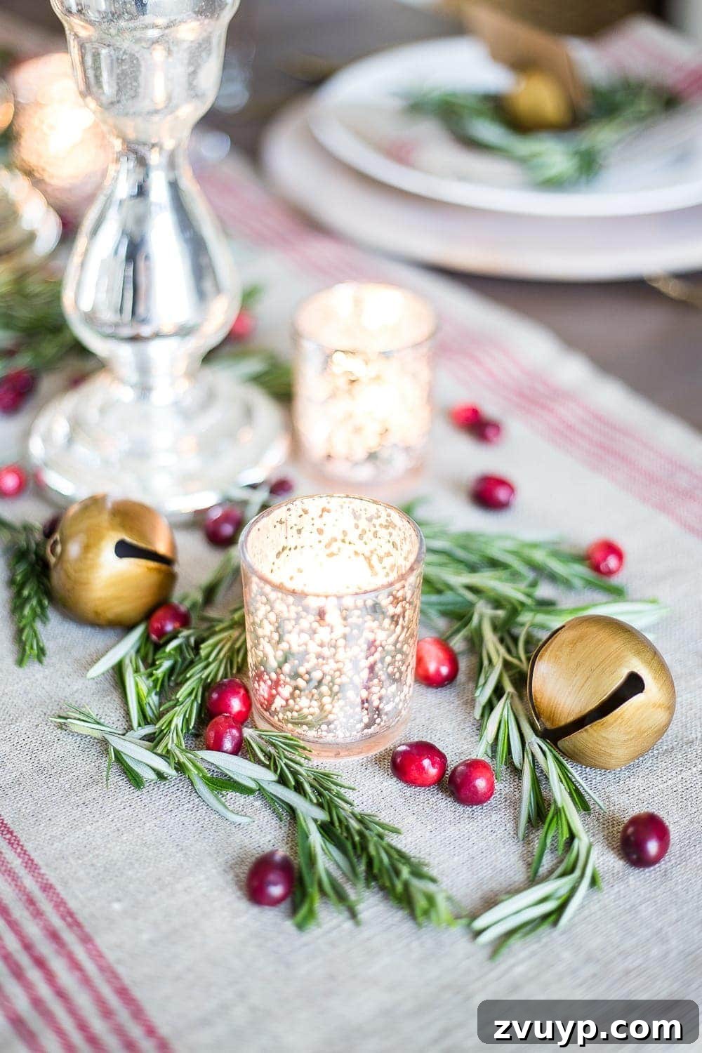 Mercury Glass Magic: A Christmas Tablescape 7 Mercury Glass Christmas Tablescape | blesserhouse.com - How to set up a vintage glam mercury glass Christmas tablescape with tips and sources for how to do it on a budget. #christmasdecor #christmastablescape #holidaydecor #christmasdiningroom