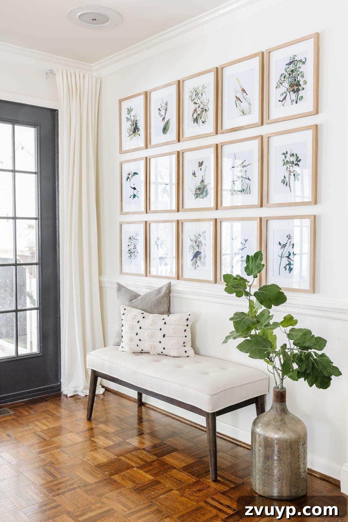 Flawless Gallery Walls Made Simple 17 grid gallery wall with bird art audobon prints